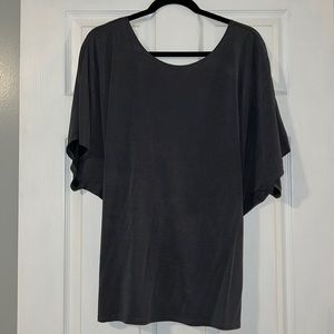 Be My Muse Charcoal Grey Twist Back Tee